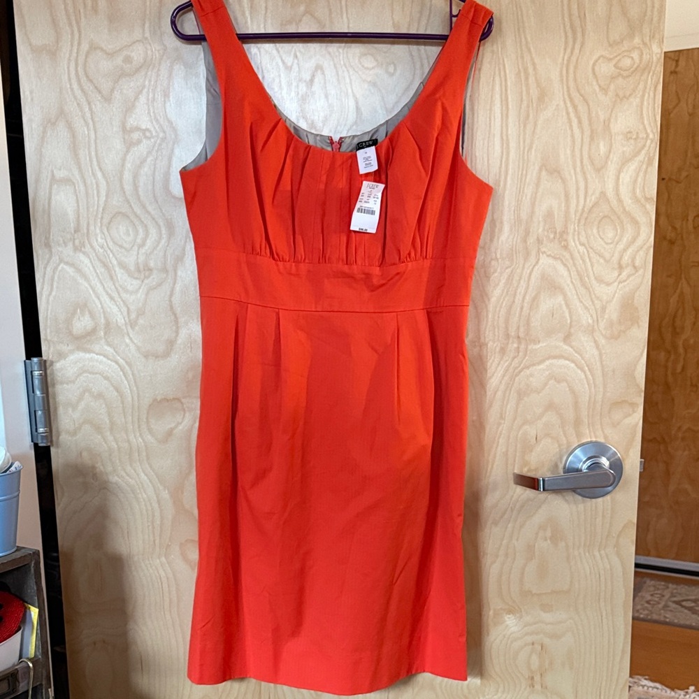 J. Crew Factory Vibrant Orange Midi Dress